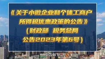 关于小微企业和个体工商户所得税优惠政策的公告